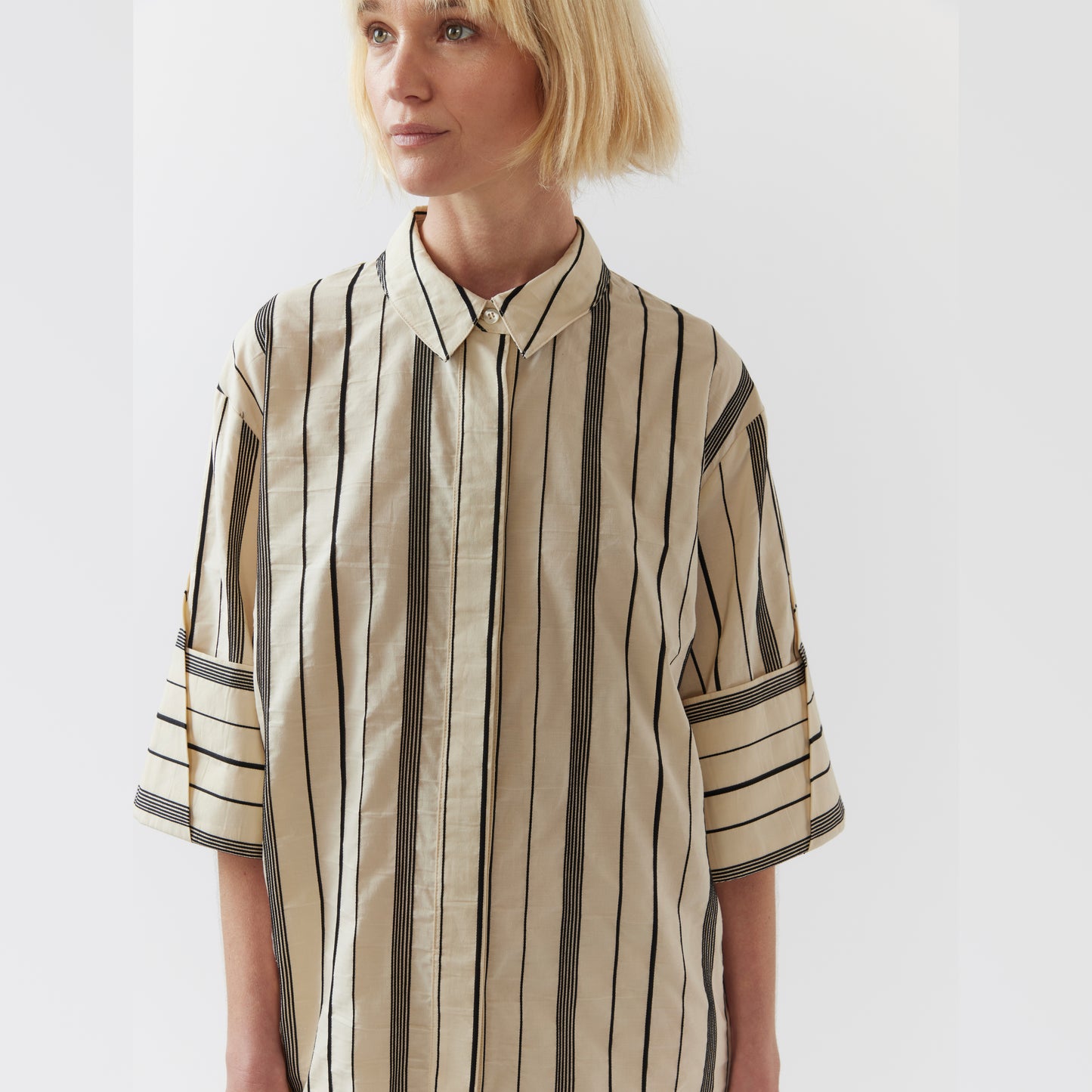 FOEMINA | YUI Dress | Black Stripe Jacquard - NASH + BANKS