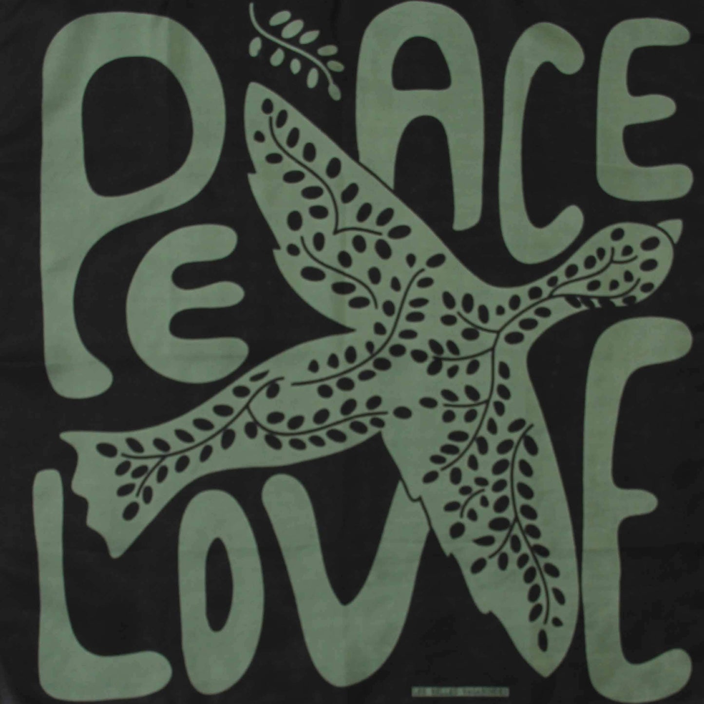 Les Belles Vagabondes | Peace and Love Khaki | Mini Silk Scarf - NASH + BANKS