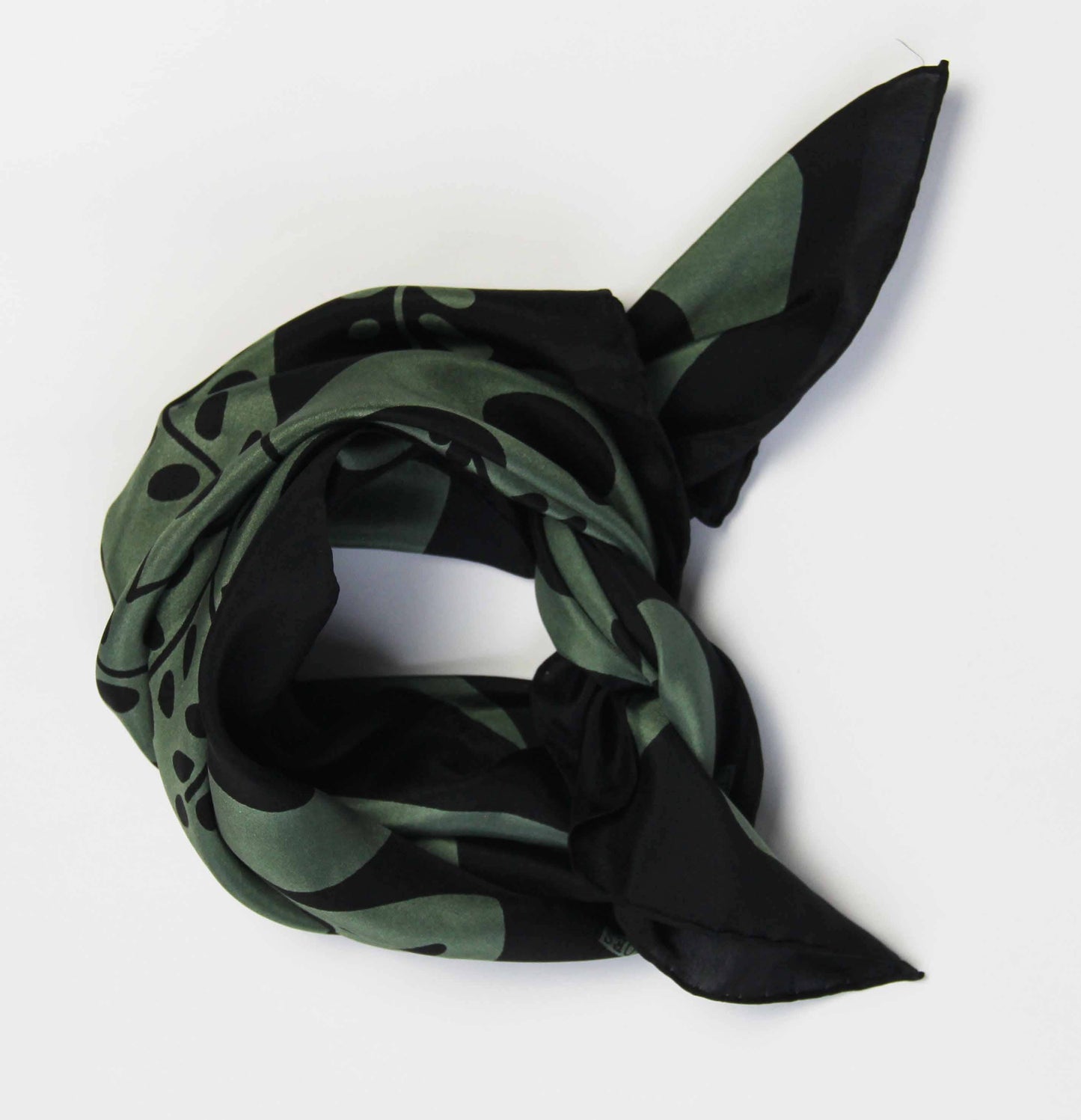 Les Belles Vagabondes | Peace and Love Khaki | Mini Silk Scarf - NASH + BANKS