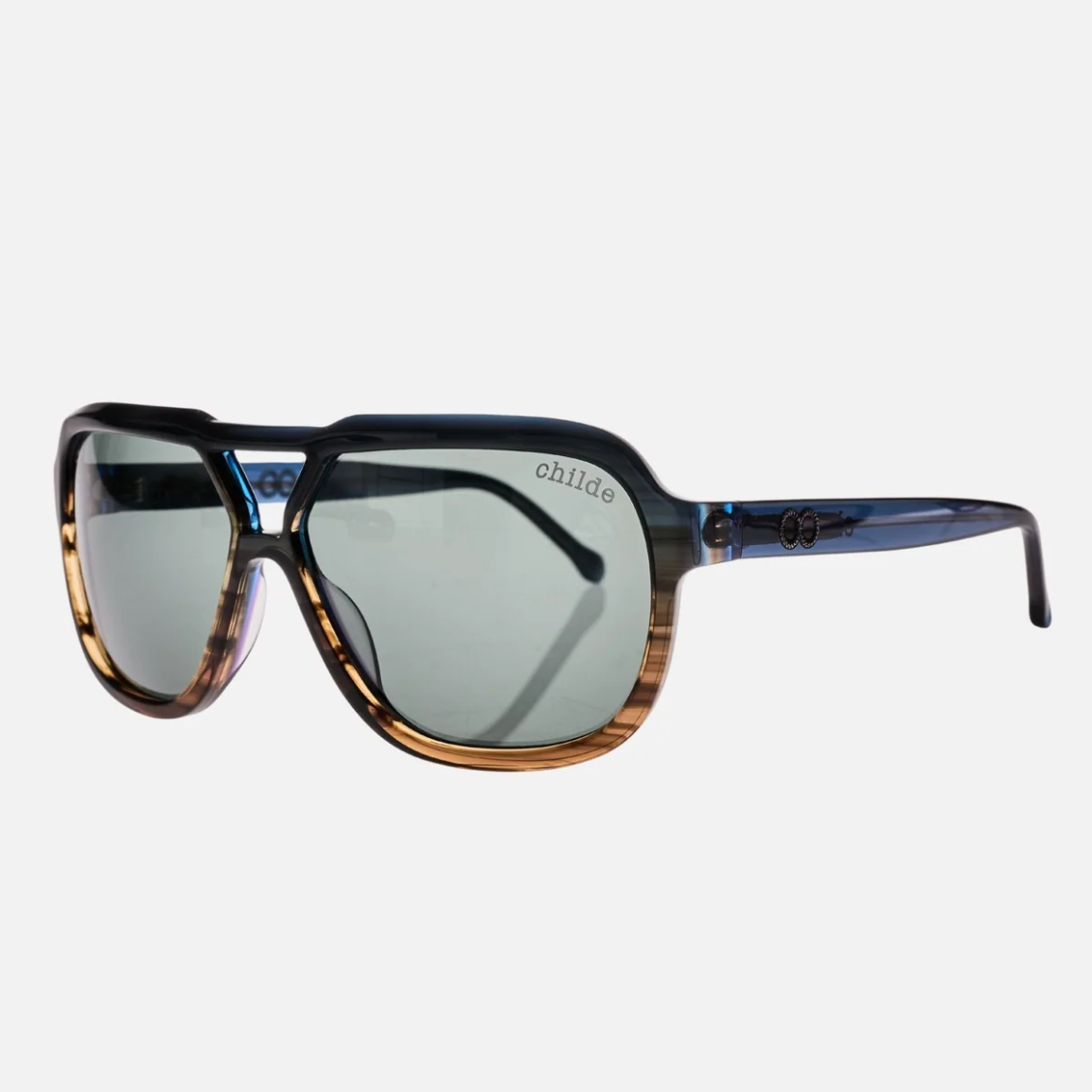 TREBLE 2.0 Blue Sunset Gradient | Green Polarised Bio Lens