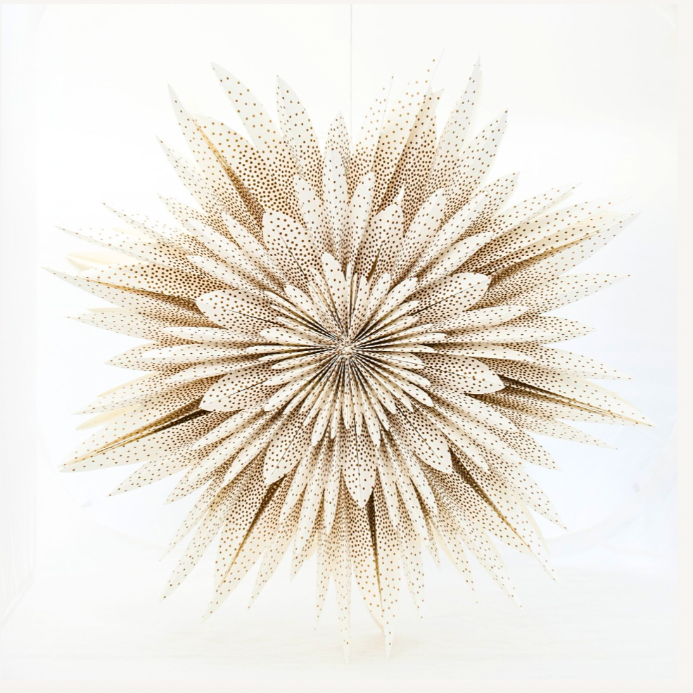 Window & Wall Paper Snowflake Ornament | Off-White w/ Gold Dots - NASH + BANKS