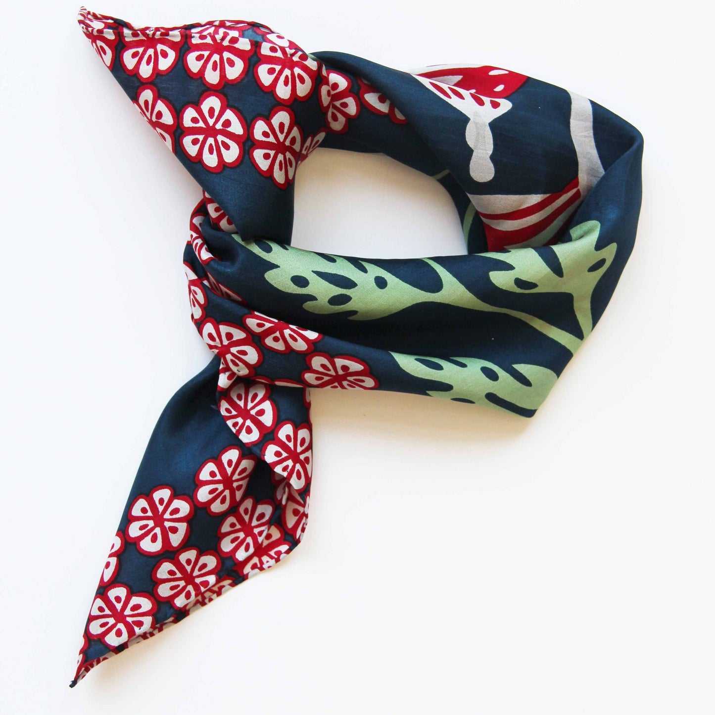 Les Belles Vagabondes | Alice Marine Navy | Mini Silk Scarf - NASH + BANKS