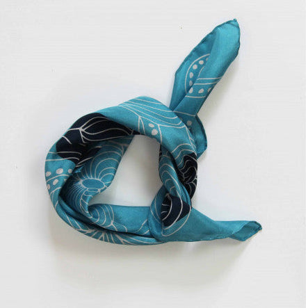 Les Belles Vagabondes | Mandalay Blue | Mini Silk Scarf - NASH + BANKS