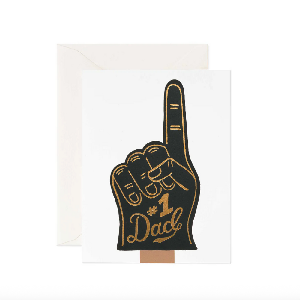 Number 1 Dad | Father's Day Greeting Card | Black