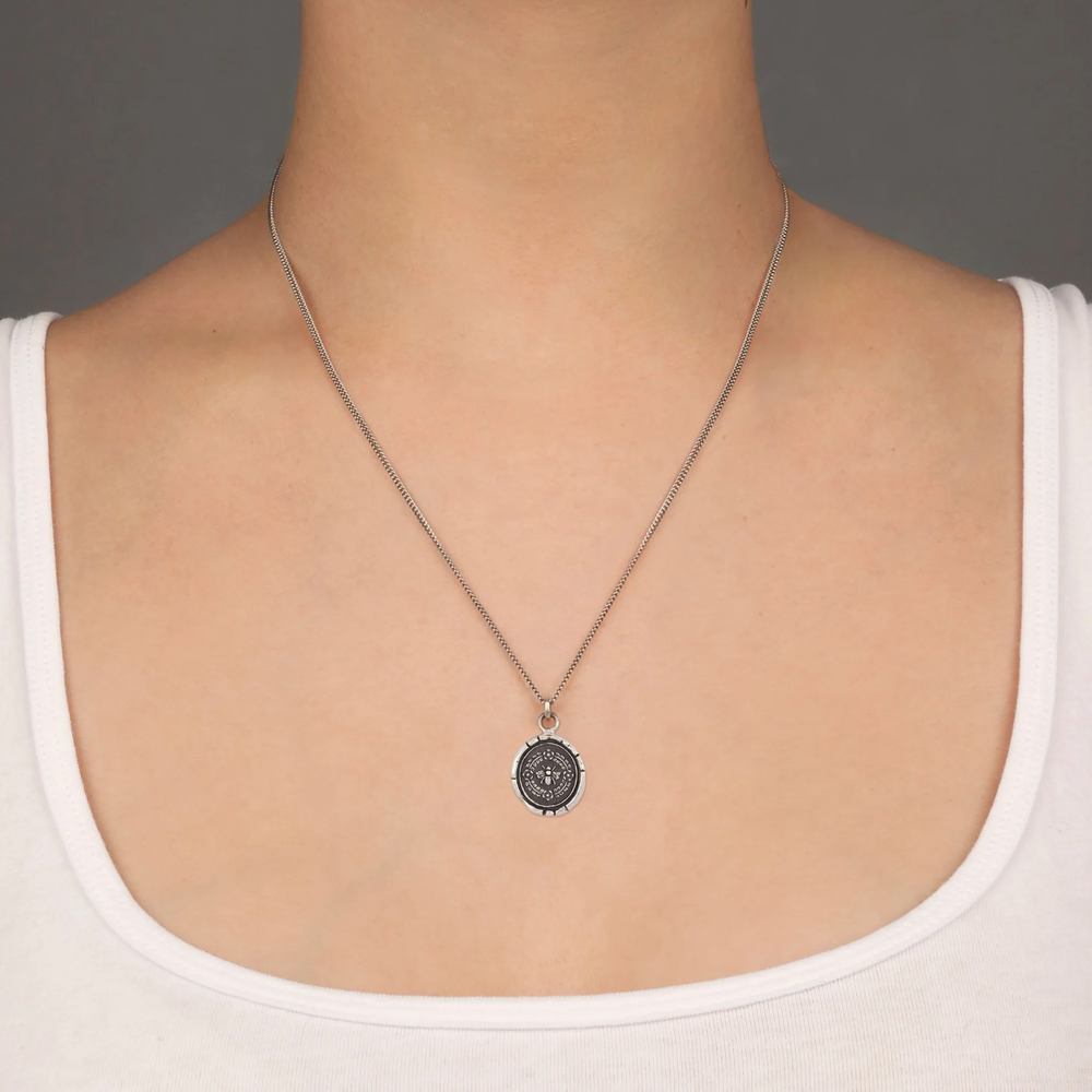 
                  
                    Honeybee Necklace | 16" Fine Curb Chain
                  
                