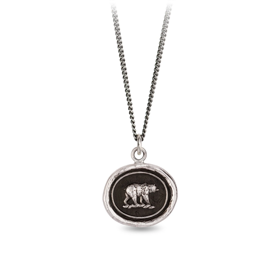 Mother Bear Necklace  - 18" Fine Curb Chain