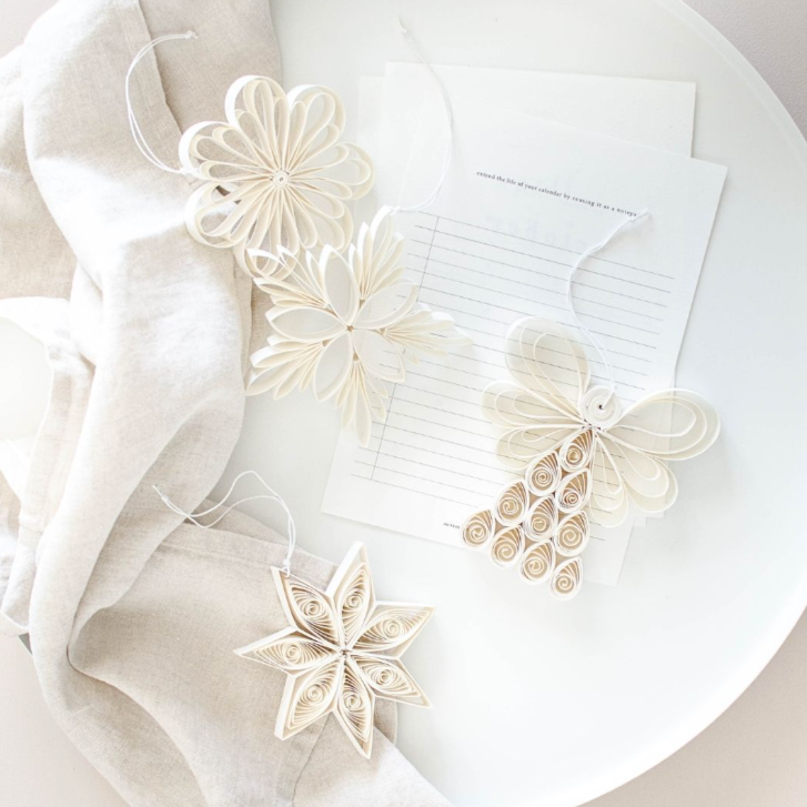 Quilling Star Paper Ornament | Off-white | 3pcs set - NASH + BANKS