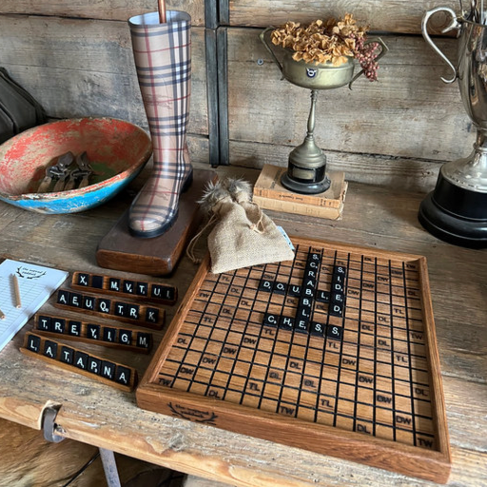 The Inspired Paddock | Handcrafted Word Game | Black Tiles