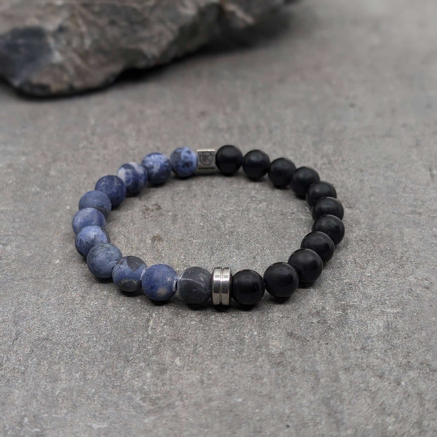 IKOBA | Two-Tone Natural Stone Bracelet | Sodalite