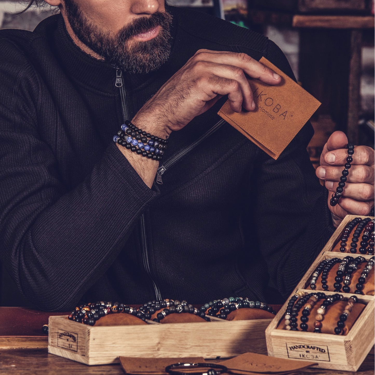 IKOBA | Two-Tone Natural Stone Bracelet | Sodalite