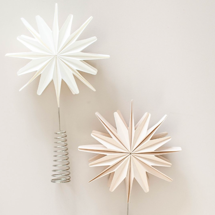 Tree Topper Star w/ Metal Coil | Off-White