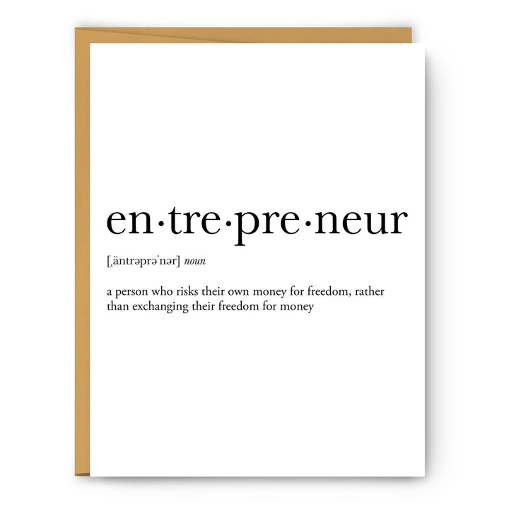 Entrepreneur Definition | Greeting Card