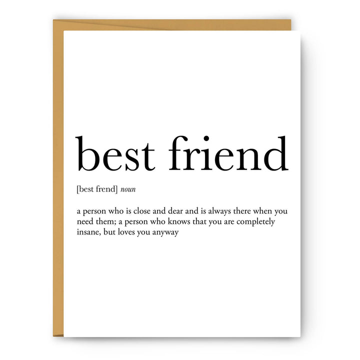 Best Friend Definition | Love & Friendship Greeting Card