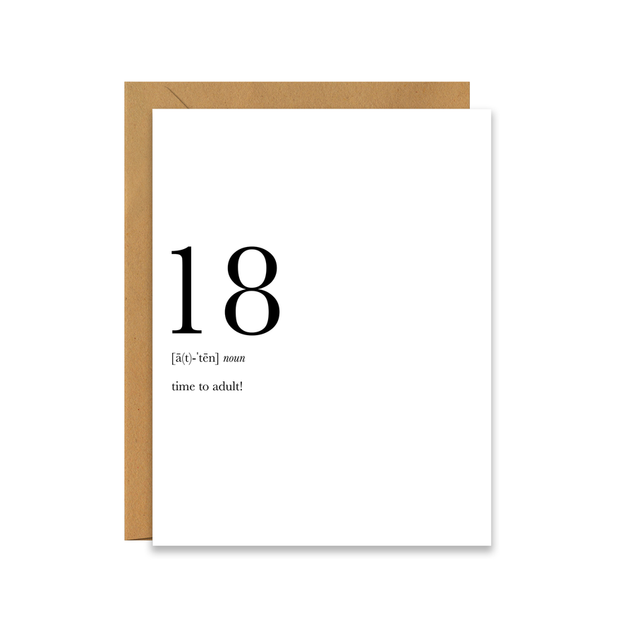 18 Definition | Greeting Card 18th Birthday Milestone