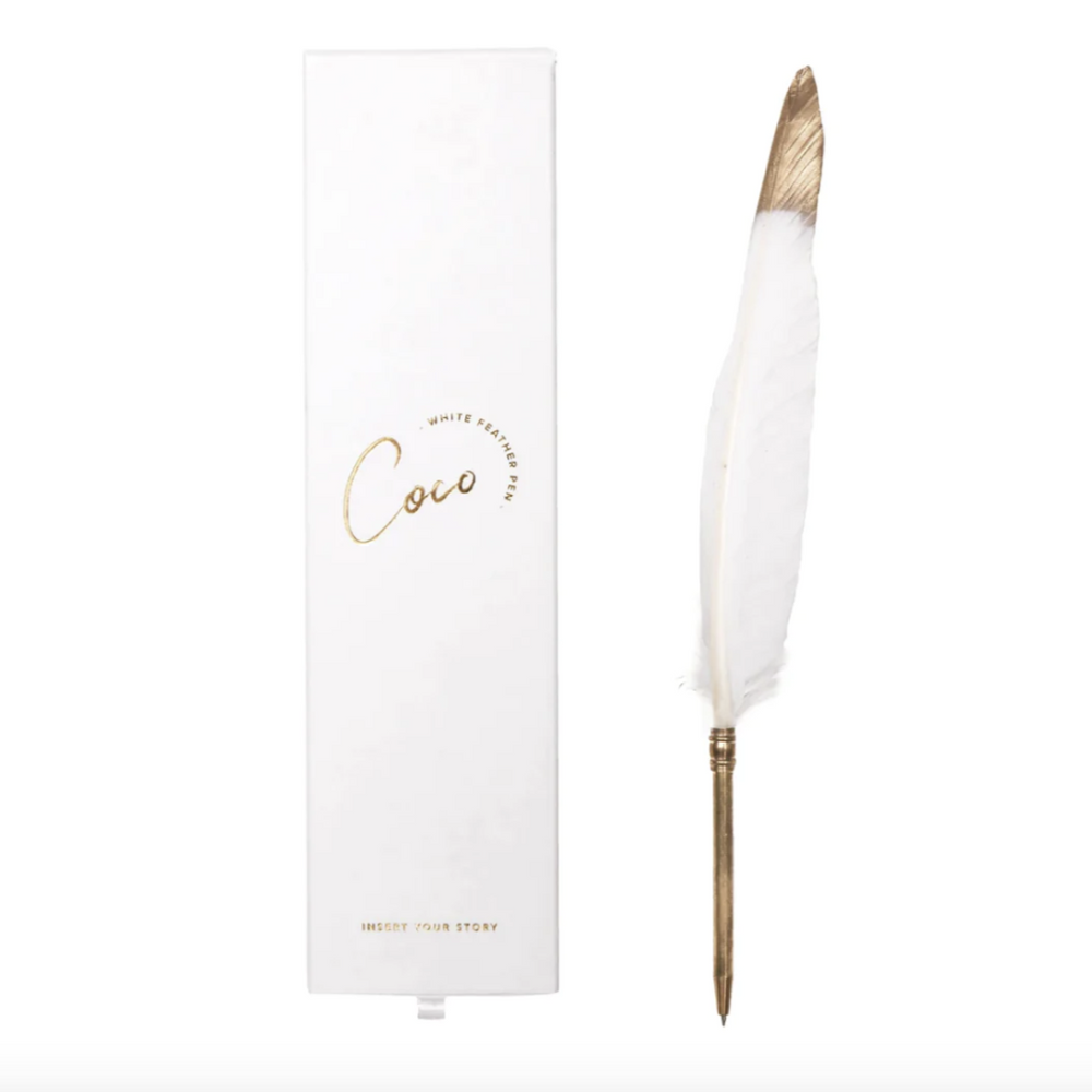 Axel & Ash - Coco Feather Pen (White) - Shop unique gifts for Her at Nash + Banks