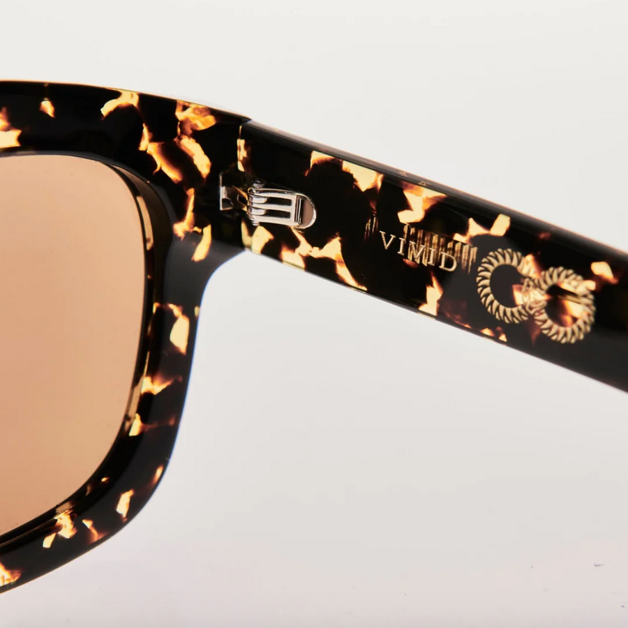 CHILDE Eco-Conscious Eyewear | VIVID Gloss Tort Sunglasses | Amber Bio Lens - Shop Online and In-Store at Nash + Banks