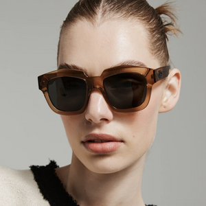 CHILDE Eco-Conscious Eyewear | VIVID Translucent Cola | Grey Bio Lens - Shop Online and In-Store at Nash + Banks