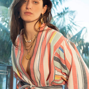 ILIO NEMA - Ariane Bazaar Stripe Kimono Robe - Shop online or in-store at Nash + Banks