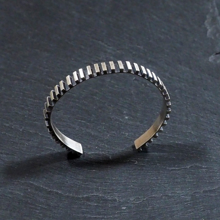 Smith & Poet - Linear Cuff Bracelet - Oxidised Silver