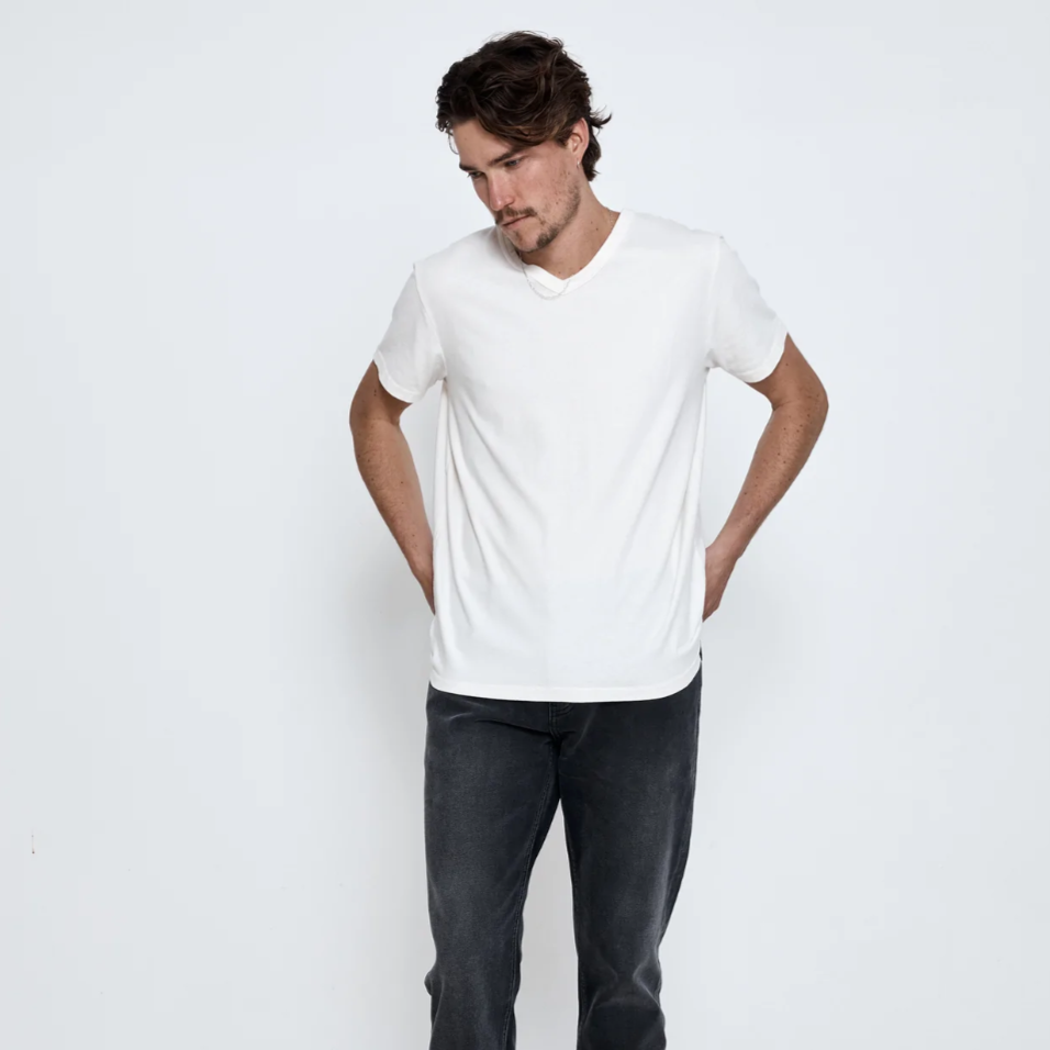 Hemp V Neck Tee - NASH + BANKS
