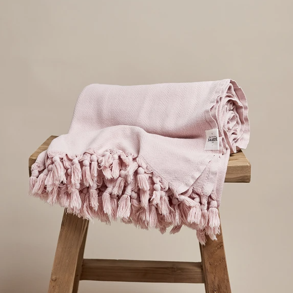 Saardé Vintage Wash Blanket - Dusty Pink