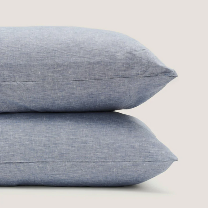 100% Linen Pillowcase Set (of two) in Ocean