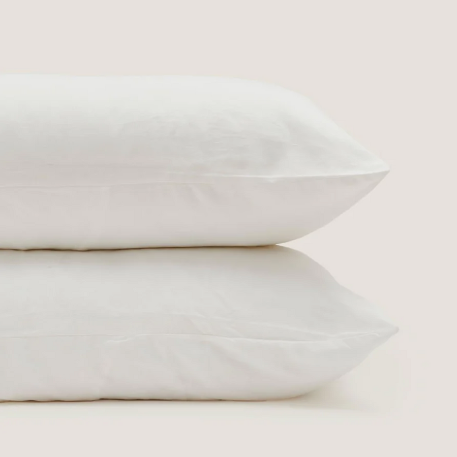 100% Linen Pillowcase Set (of two) in White