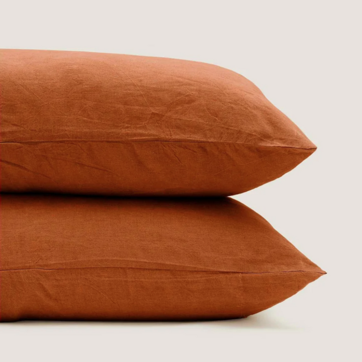 100% Linen Pillowcase Set (of two) in Tobacco